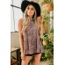 Leopard Print Sleeveless Halter Top