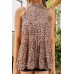 Leopard Print Sleeveless Halter Top