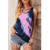 Black and Tan Tie-Dye Cross Front Tank Top