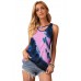 Black and Tan Tie-Dye Cross Front Tank Top