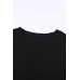 Black Solid Color Crewneck Sleeveless Top
