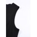 Black Solid Color Crewneck Sleeveless Top