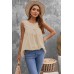 Apricot Crochet Polka Dot Tank