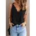 Black Scallop Edge Tank Top