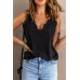 Black Scallop Edge Tank Top