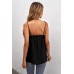 Black Scallop Edge Tank Top