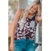 Cow Print Aztec Pocket Tank Top