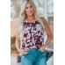 Cow Print Aztec Pocket Tank Top