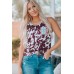 Cow Print Aztec Pocket Tank Top