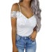 Lace Crochet Patchwork Slim-fit Spaghetti Strap Tank Top
