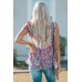 Boho Pattern Print Flounce V Neck Tank Top