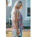 Boho Pattern Print Flounce V Neck Tank Top