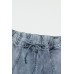 Drawstring High Waist Daisy Patches Straight Leg Jeans