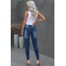 Patches Of Leopard Denim Distressed Jeans