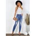 Mid Rise Distressed Girlfriend Jeans