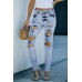 Sky Blue Wash Ripped Slim-fit Jeans