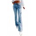 Vintage Washed Flare Jeans with Pockets