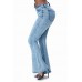 Vintage Washed Flare Jeans with Pockets