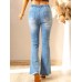 High Waist Flare Jeans with Back Pockets