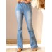 High Waist Flare Jeans with Back Pockets