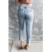 High Rise Distressed Slim-fit Wash Jeans