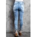 Sky Blue High Waist Distressed Skinny Jeans