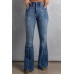 High Waist Flare Jeans with Pockets