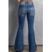 High Waist Flare Jeans with Pockets