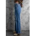 High Waist Distressed Straight Leg Jeans