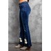 Blue Daisy Print High Waist Flare Jeans