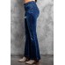 Plaid Love Pattern High Waist Flare Jeans