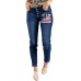 LET'S GO BRANDON Buttons Front Frayed Jeans