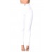 White High Waist Skinny Jeans with Round Pockets