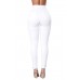 White High Waist Skinny Jeans with Round Pockets