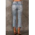 Sky Blue Light Wash Ripped Straight Leg High Waist Jeans