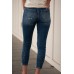 Blue Button Fly High Waist Ripped Skinny Fit Ankle Jeans
