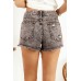 Black Washed Ripped Denim Shorts