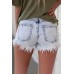 Sky Blue High Rise Acid Wash Jean Shorts