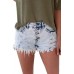 Sky Blue High Rise Acid Wash Jean Shorts