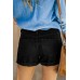 Black Rolled-up High Waist Distressed Denim Shorts
