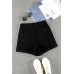 Black Rolled-up High Waist Distressed Denim Shorts