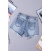 Frayed Hem Ripped Denim Shorts