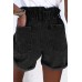 Black Ruffled High Waist Buttoned Denim Shorts