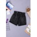 Black Ruffled High Waist Buttoned Denim Shorts