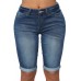 Take Me To The Beach Blue Wash Bermuda Shorts