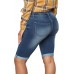 Take Me To The Beach Blue Wash Bermuda Shorts