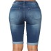 Take Me To The Beach Blue Wash Bermuda Shorts