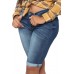 Take Me To The Beach Blue Wash Bermuda Shorts