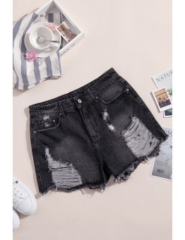 Black Clubhouse High Rise Distressed Denim Shorts