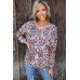 Leopard Crisscross Long Sleeve Top